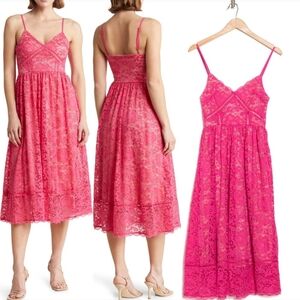 NWT Pink lace midi dress
